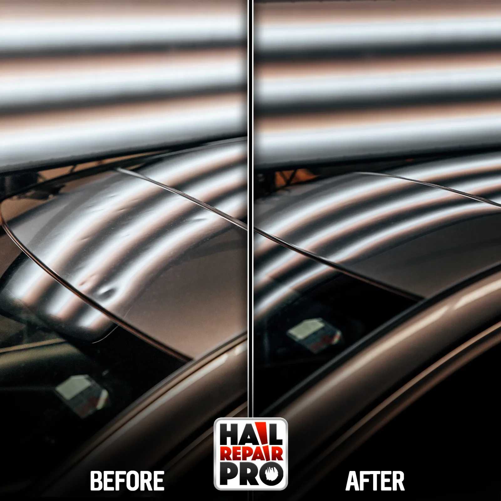 Infiniti roof hail damage repair before and after — Lubbock, TX hail repair