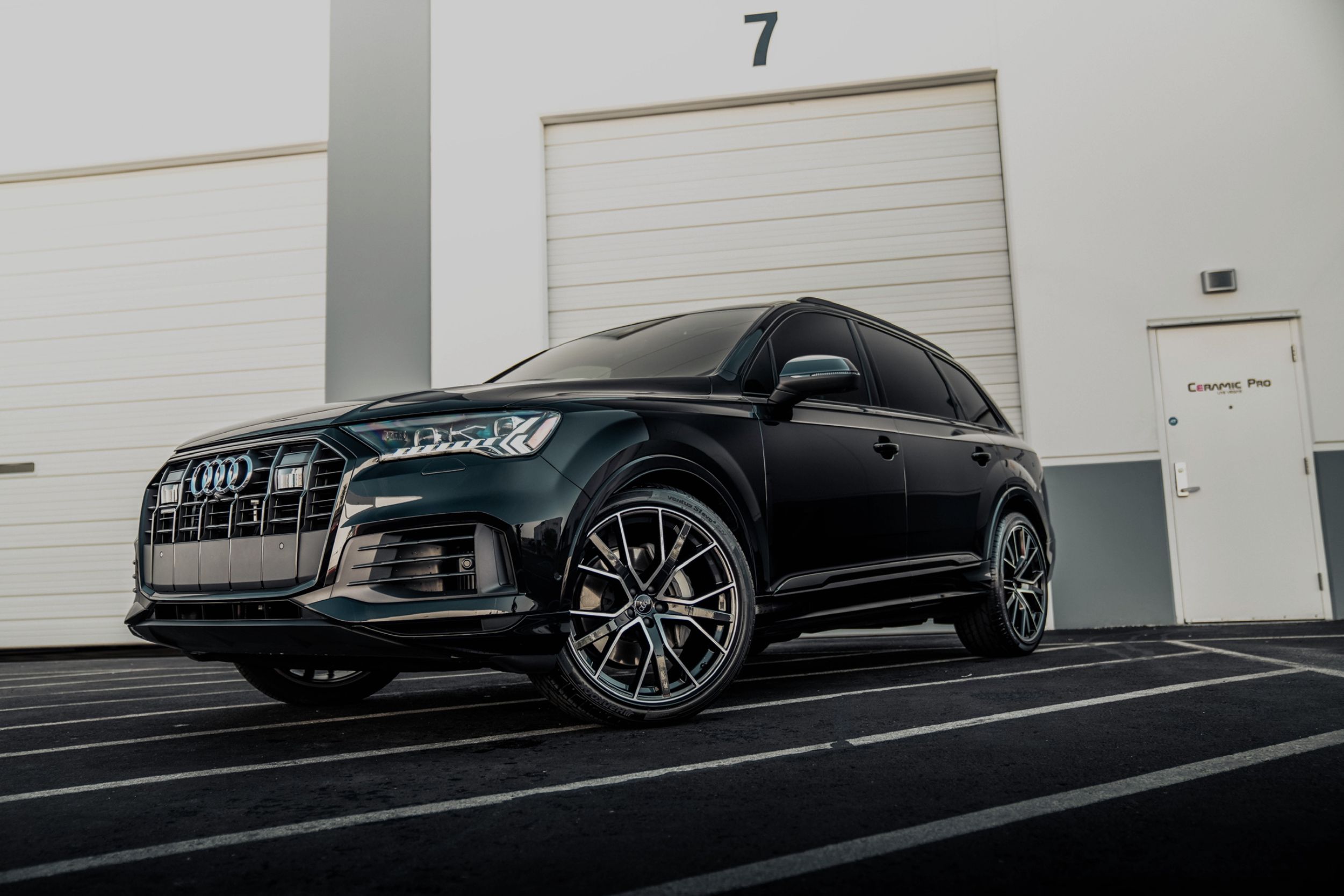 Car with Black Paint Protection Film Installed