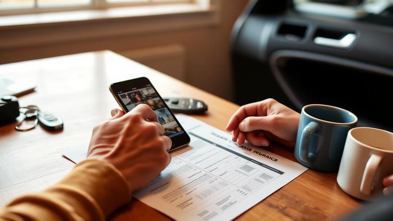 Lubbock TX driver filling out a hail damage insurance claim form at a kitchen table