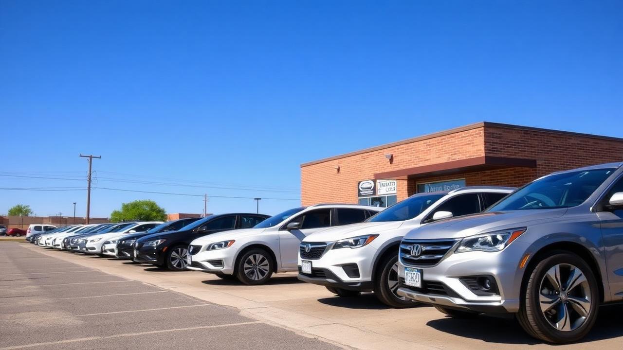 Loaner vehicle fleet at the 43rd Street Hail Repair Pro shop in Lubbock TX