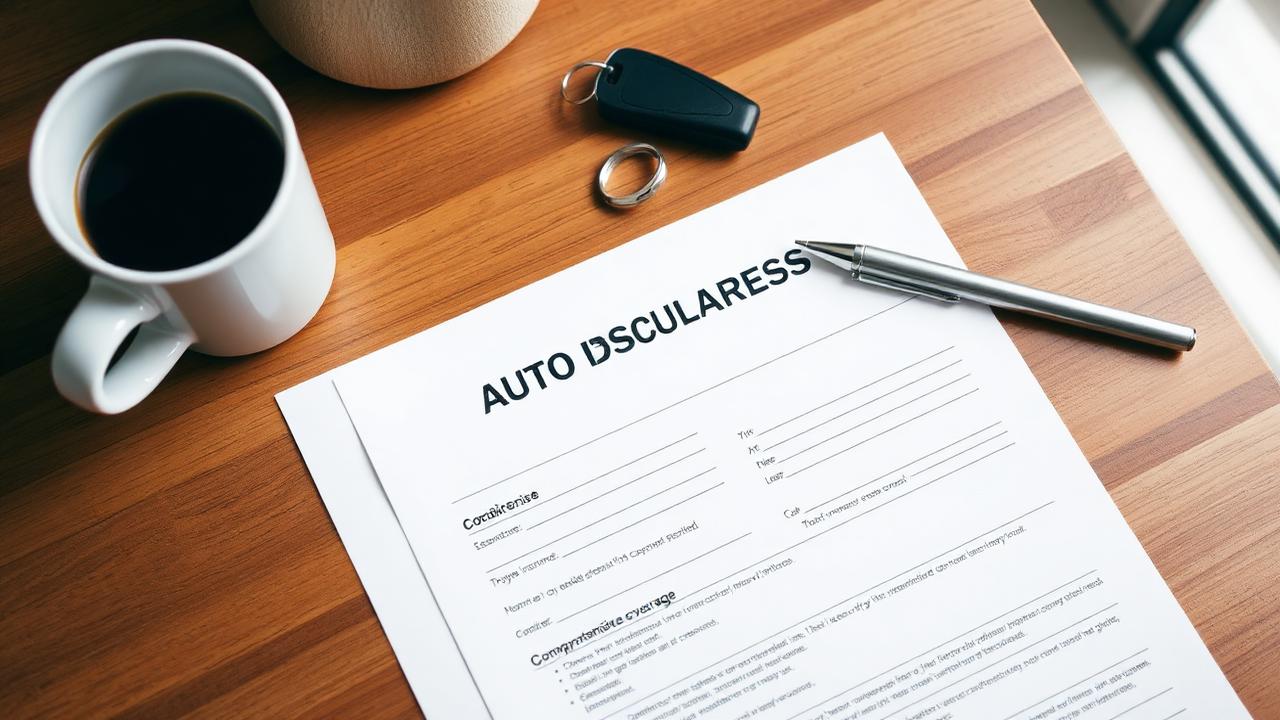 Texas auto insurance declarations page with comprehensive coverage highlighted
