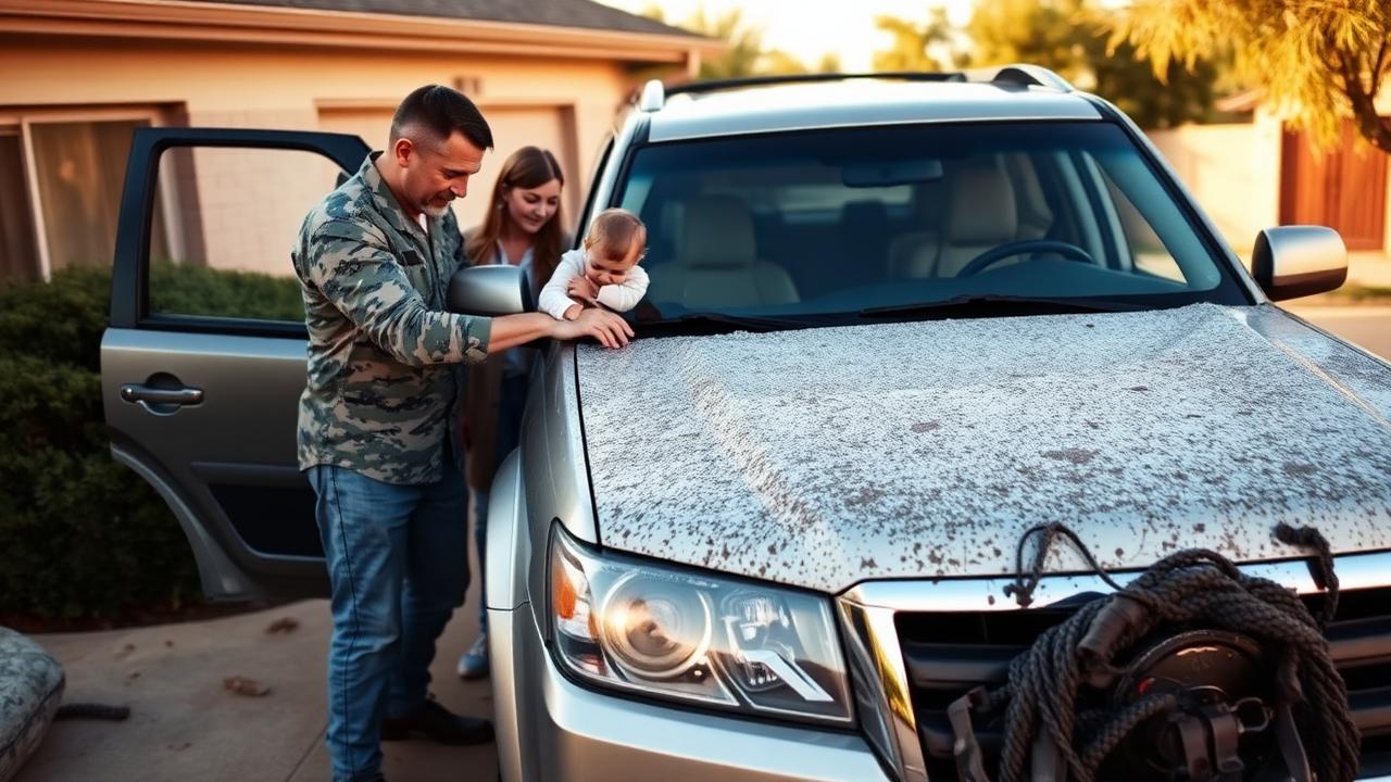 USAA member opening a hail damage claim in Lubbock TX after a South Plains storm