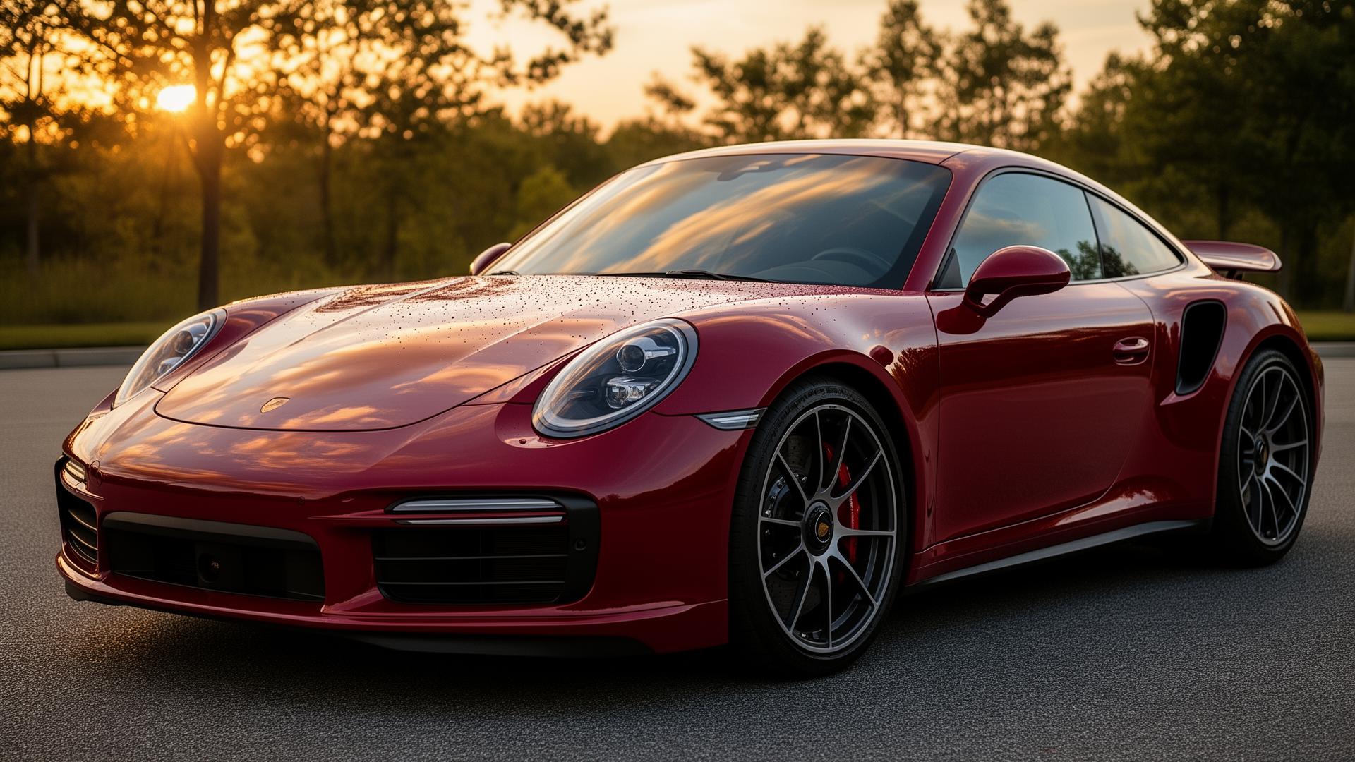 Glossy ceramic-coated Porsche 911 Turbo S