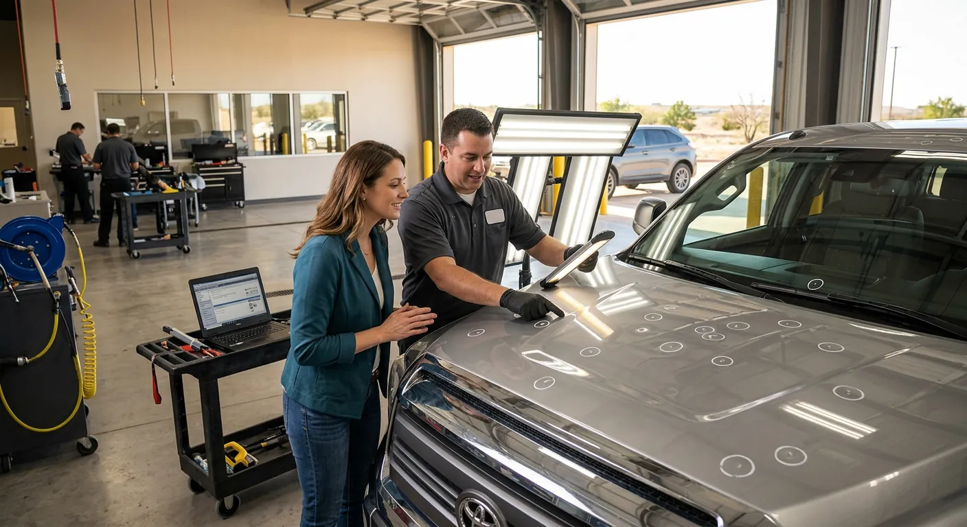 AAA Insurance hail damage repair in Lubbock, TX — paintless dent repair, supplements, and direct billing handled by Hail Repair Pro