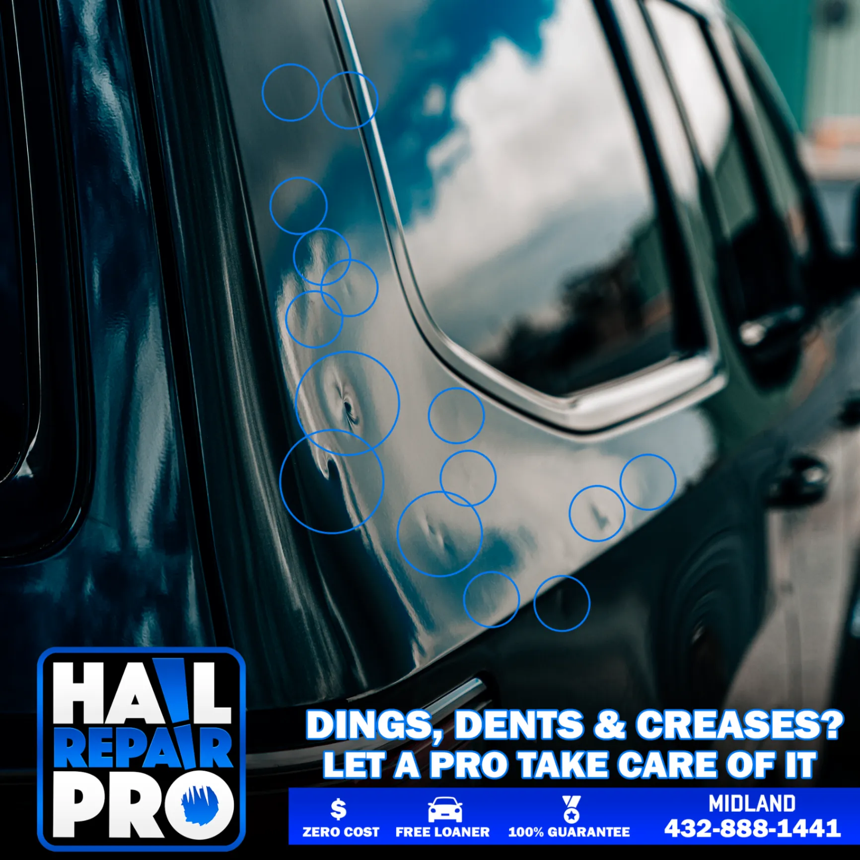 Allstate hail damage repair in Lubbock, TX — paintless dent repair, supplements, and direct billing handled by Hail Repair Pro